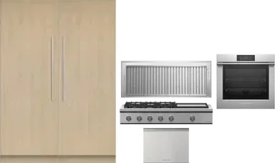 6 Piece Package Includes Refrigerator, Freezer, Cooktop, Wall Oven, Hood And Dishwasher